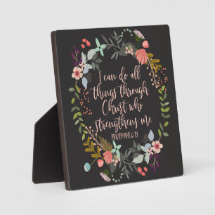 5x5 All things through Christ Philippians Bible Plaque