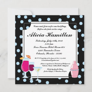 5x5 Baby Blue Cocktails Bachelorette Invitation