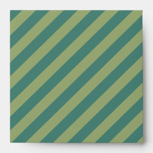 5x5 carré Teal et enveloppes rayées de vert sauge