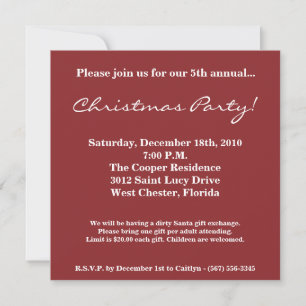 5x5 Christmas XMAS Ornaments Christmas Invitation