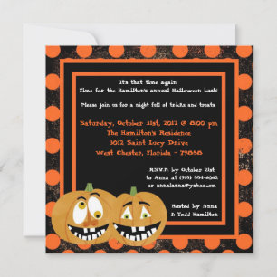 5x5 Citrouilles effrayants Invitation de fête d'Ha
