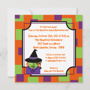 5x5 Cute Creatures Halloween Party Invitation