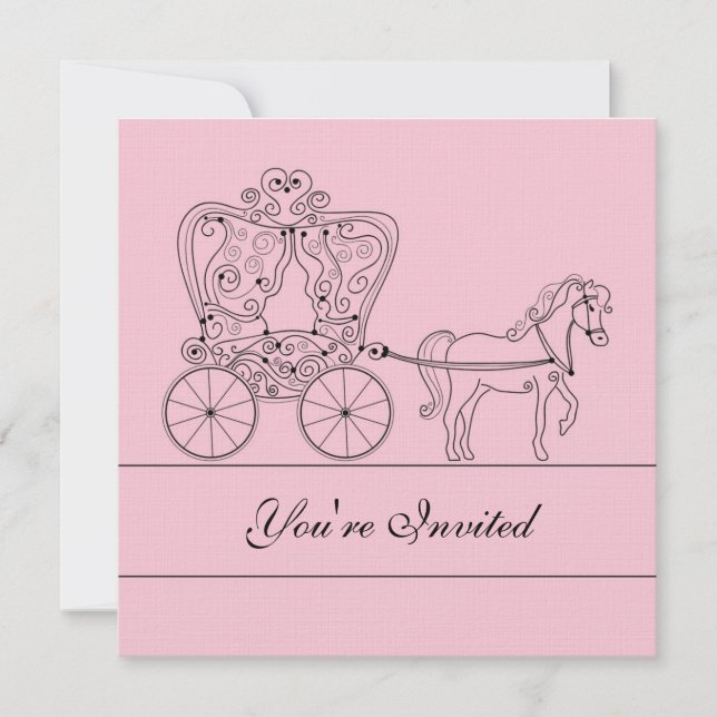 5x5 Faire-part de mariage de transport rose clair (Devant)
