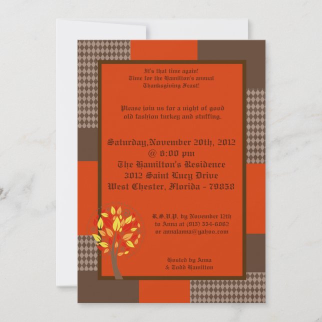 5x5 Fall Thanksgiving Feast Invitation (Front)