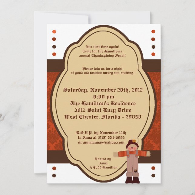 5x5 Fall Thanksgiving Feast Invitation (Front)