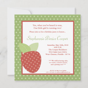 5x5 Farm Strawberry Fruit Birthday Part Invitation