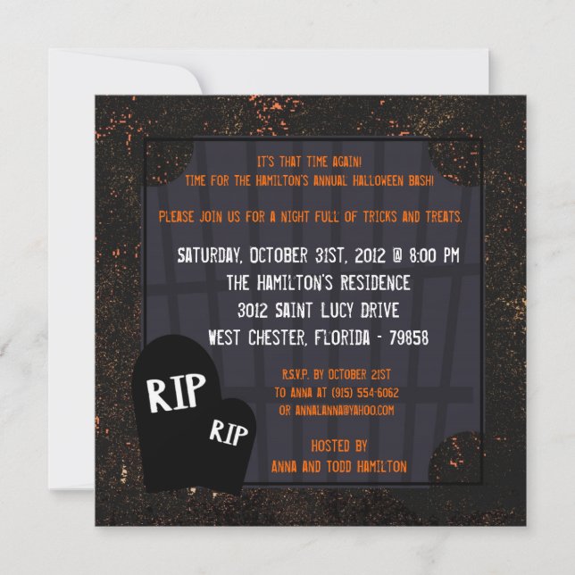 5x5 Haunted House Halloween Party Invitation (Front)