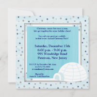 5x5 Icy Igloo Baby Blue Invitation