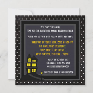 5x5 Maison hantée Invitation de fête d'Halloween