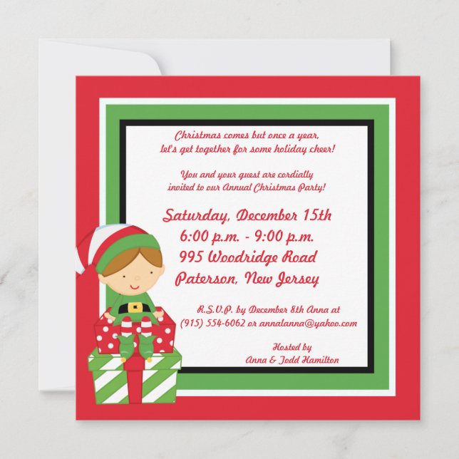 5x5 Mr. & Mrs. Claus Christmas Party Invitation (Front)