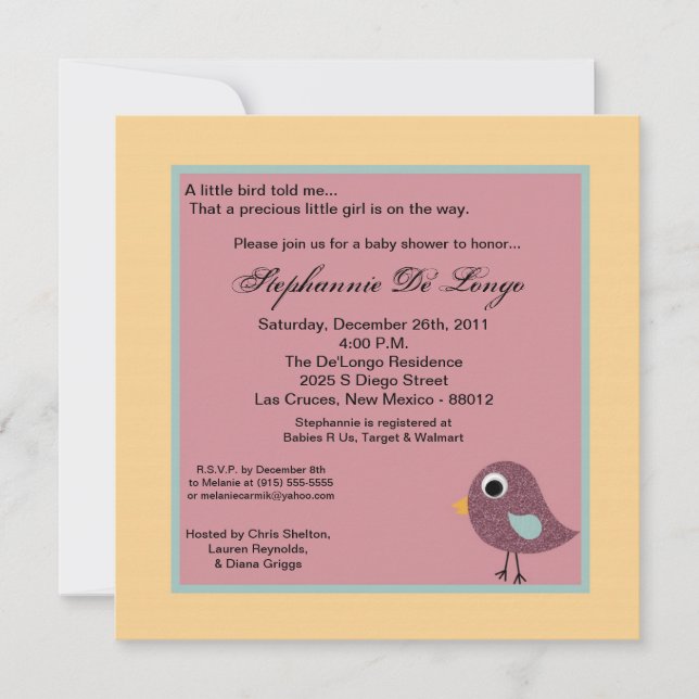 5x5 Petite Invitation d'oiseaux (Devant)