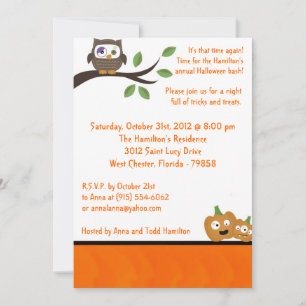 5x5 Petites lianes Invitation à la fête d'Hallowee