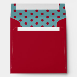 5x5 Red and Blue Envelope with Polka Dots
