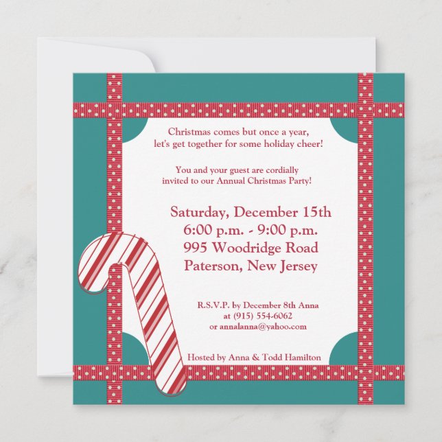 5x5 Sucres de canne sur invitation Turquoise (Devant)