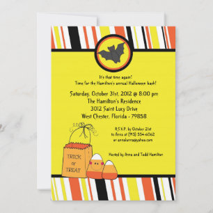 5x5 Trick or Treat  Halloween Party Invitation