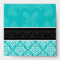 5x5 Turquoise Black & White Damask Lined Envelopes