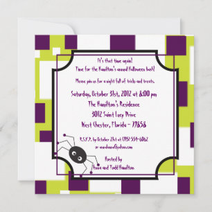 5x5 Witchays Purple Halloween Party Invitation