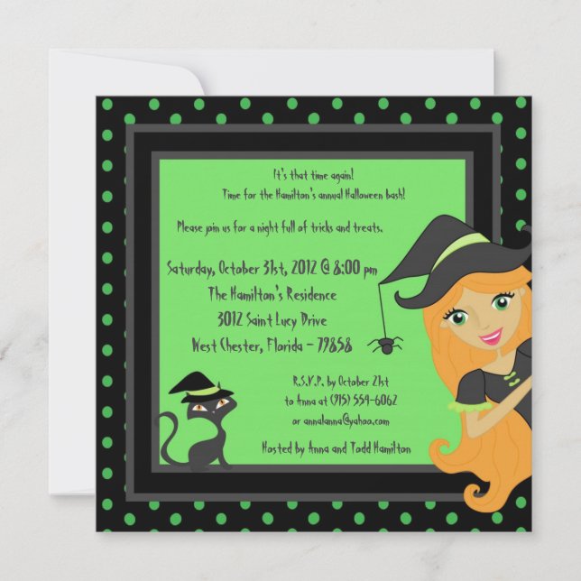5x5 Witching Hour Halloween Party Invitation (Front)