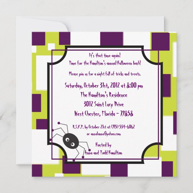 5x5 Witchy Ways Purple Halloween Party Invitation (Front)
