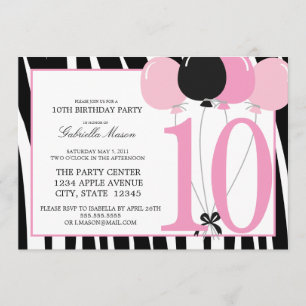 5x7 10e anniversaire Invitation de fête