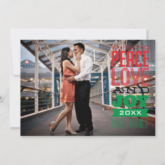 5x7 1 Carte photo photo Paix, Amour et Joie