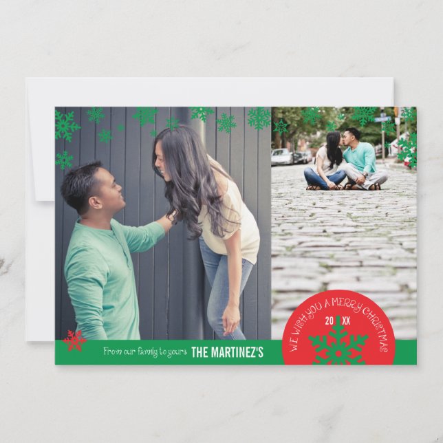 5x7 2 Carte photo photo Snowflake (Devant)