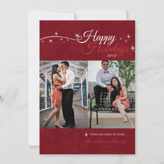 5x7 2 Photo Happy Holidays Carte photo