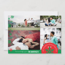 5x7 4 Photo Snowflake Photo Card