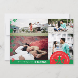 5x7 4 Photo Snowflake Photo Card