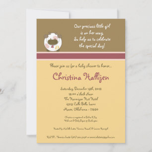 5x7 Abby's Farm Pink Barn Baby Shower Invitation