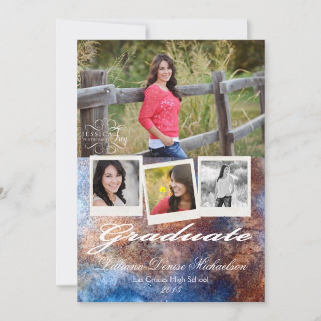 5x7 Acier rouillé Grunge Faire-part principal (Devant)