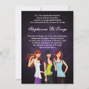 5x7 Adolescents Ado Quinceanera Invitation d'anniv