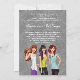 5x7 Adolescents Ado Quinceanera Invitation d'anniv