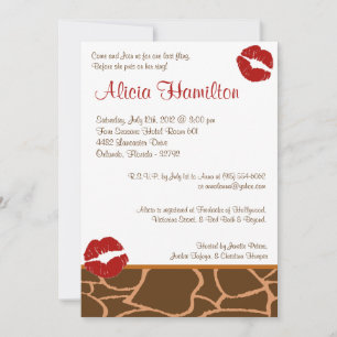 5x7 Animal Print Bachelorette Invitation