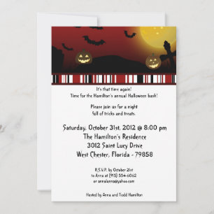 5x7 Arbres Déplaisants Invitation de fête d'Hallow