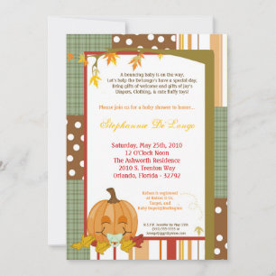 5x7 Automne Citrouille Invitation Baby shower
