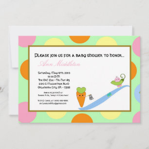 5x7 Baby Pea pod Baby Shower Invitation
