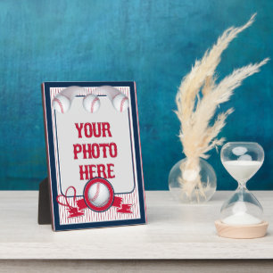 5x7 Baseball Card Frame 1-Red-White Stripe Plaque