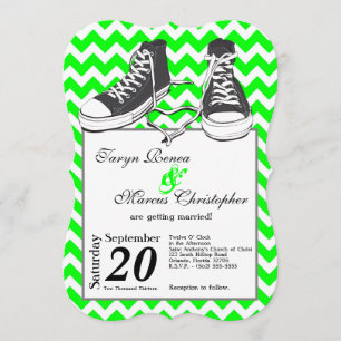 5x7 Baskets adolescents Chevron Faire-part de mari