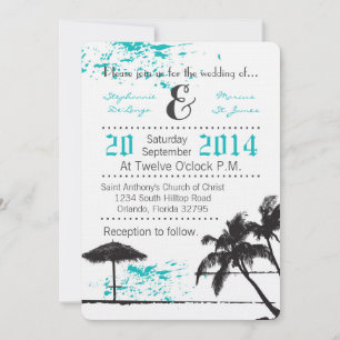 5x7 Beach Breeze Ocean Water Faire-part de mariage