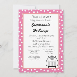 5x7 Berceau bébé Bed Baby shower Invitation
