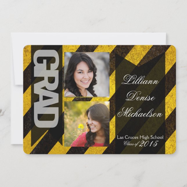 5x7 Bio Hazard Crime Scene Tap Senior Announcement (Front)