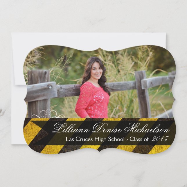 5x7 Bio Hazard Crime Scene Tap Senior Announcement (Front)