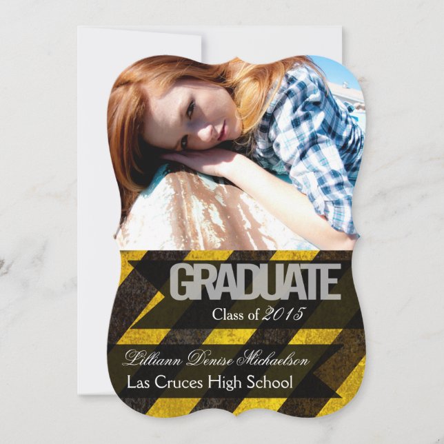 5x7 Bio Hazard Crime Scene Tap Senior Announcement (Front)