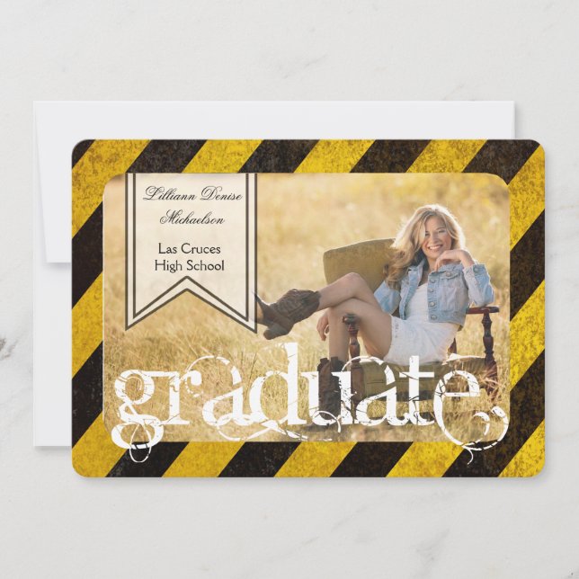 5x7 Bio Hazard Crime Scene Tap Senior Announcement (Front)