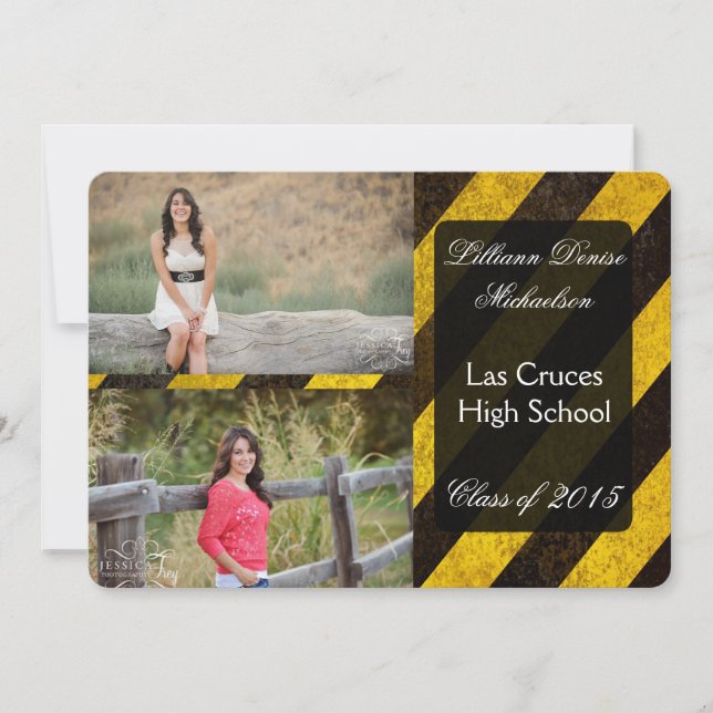 5x7 Bio Hazard Crime Scene Tap Senior Announcement (Front)