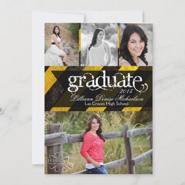 5x7 Bio Hazard Crime Scene Tap Senior Announcement (Front)