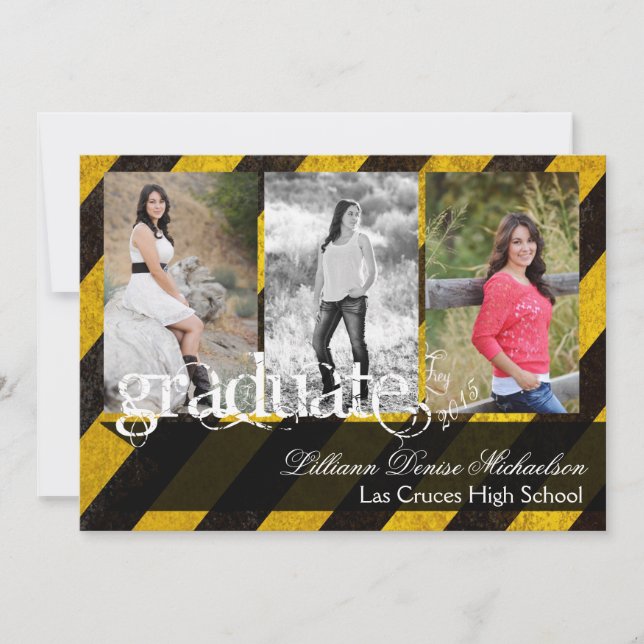 5x7 Bio Hazard Crime Scene Tap Senior Announcement (Front)