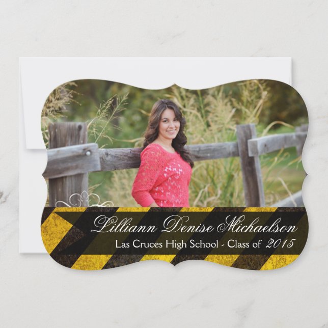 5x7 Bio Hazard Crime Scène Tap Senior Faire-part (Devant)