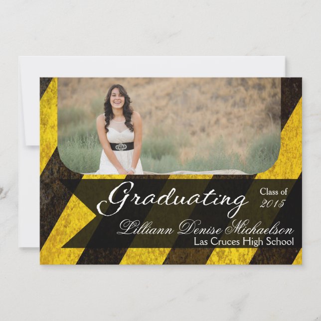 5x7 Bio Hazard Crime Scène Tap Senior Faire-part (Devant)